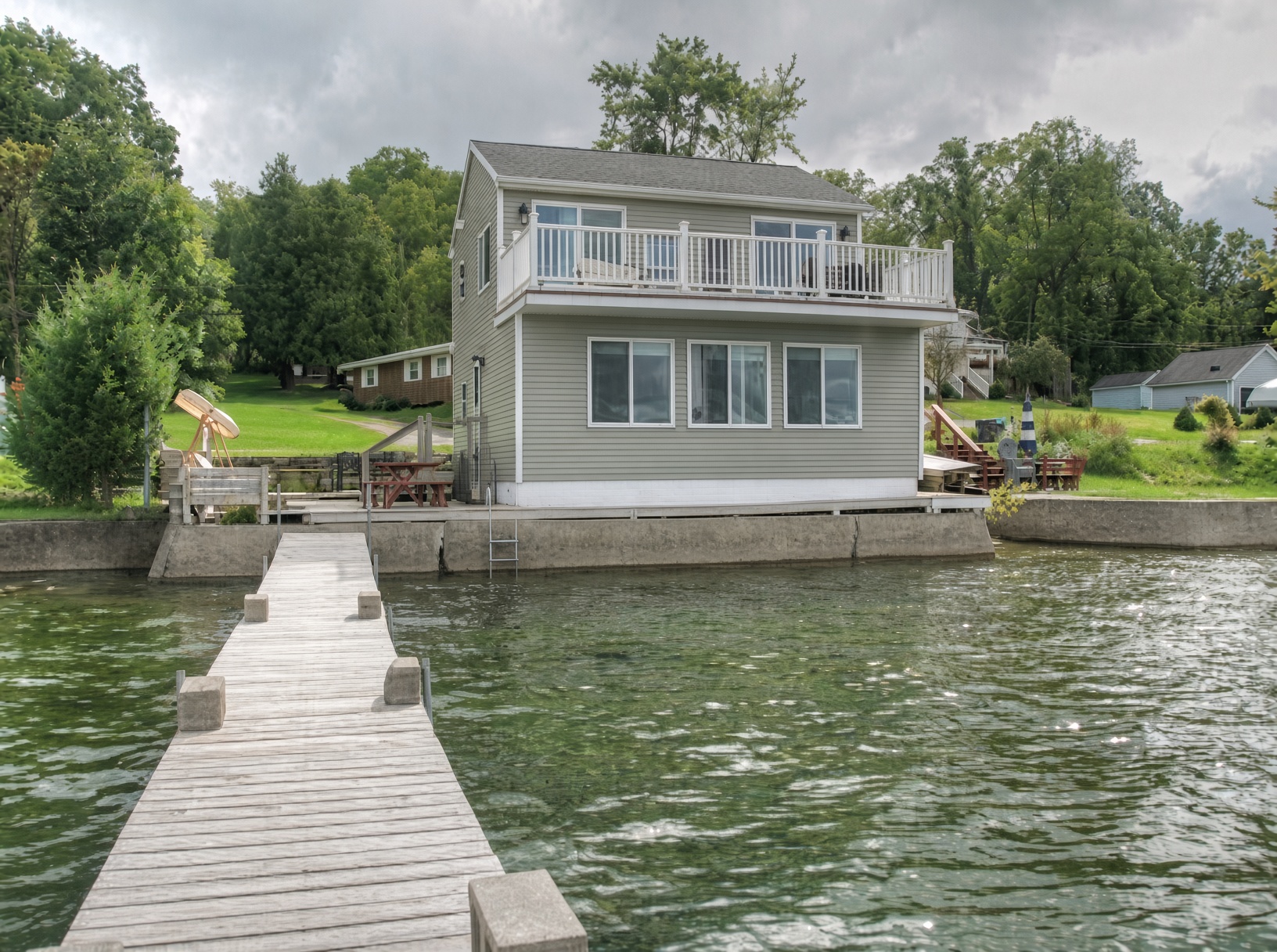 Dock and waterfront view on Conesus Lake